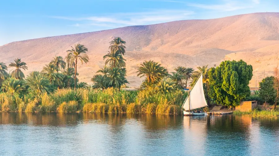 Sparkling Background of the Nile River, One of the Natural Wonders of Africa