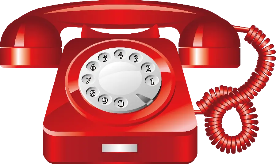 New 3D photo of red cartoon landline phone for Photoshop