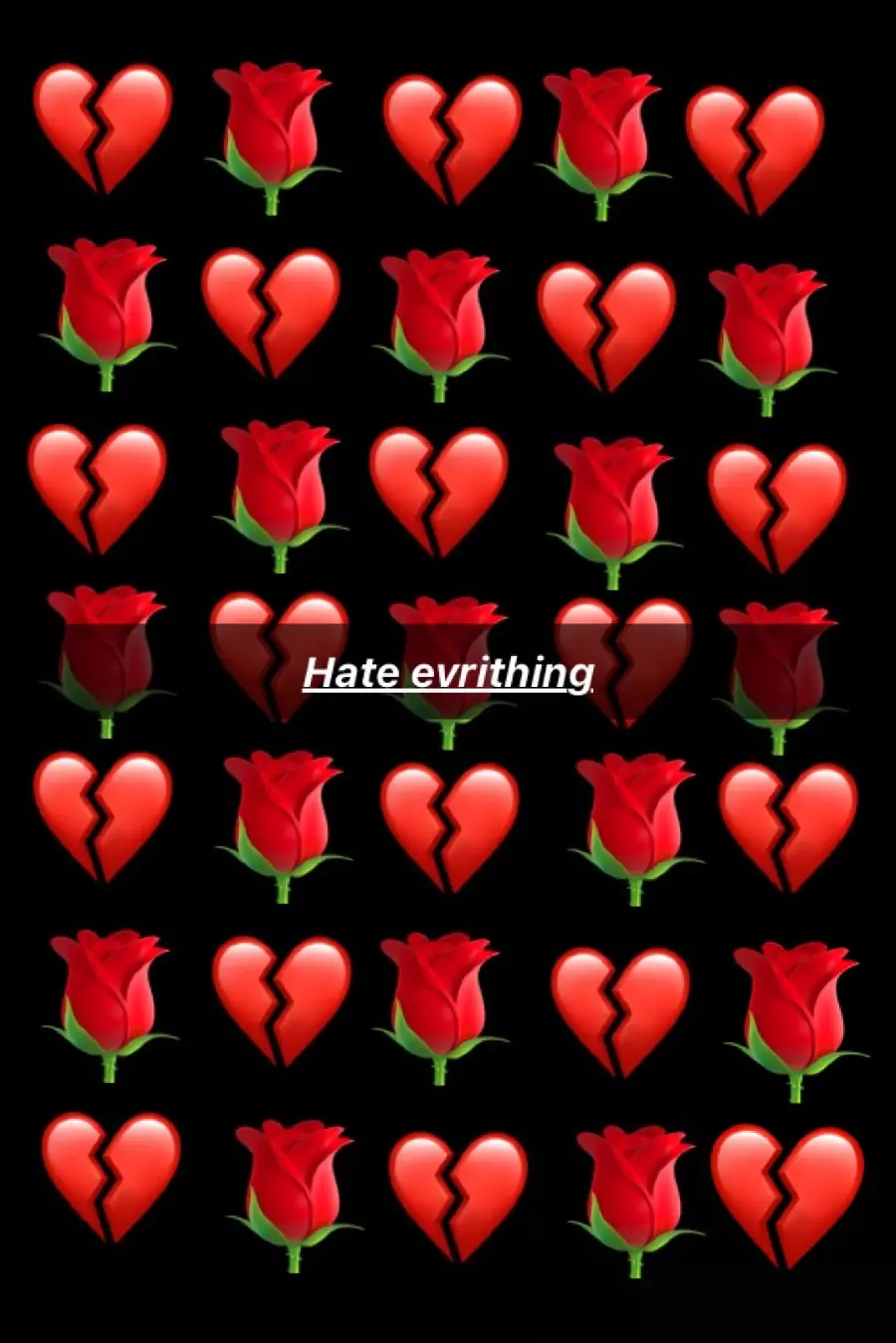 New and beautiful background with broken heart emoji and red flower for your phone