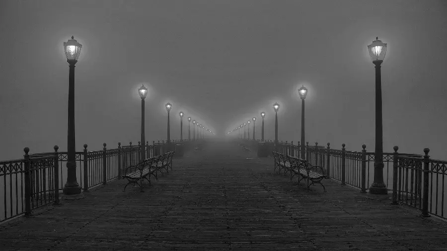 Exceptional stock image of an abandoned wooden bridge and interesting for laptop background