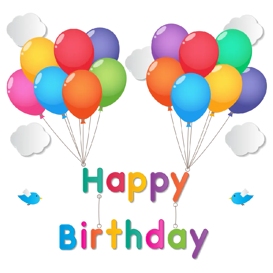 The most famous happy birthday sticker with beautiful colorful balloons design