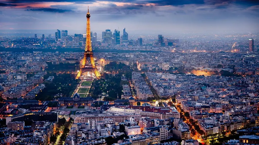 A beautiful background of the night view of the city of Paris, France and its symbol of good culture, in high quality