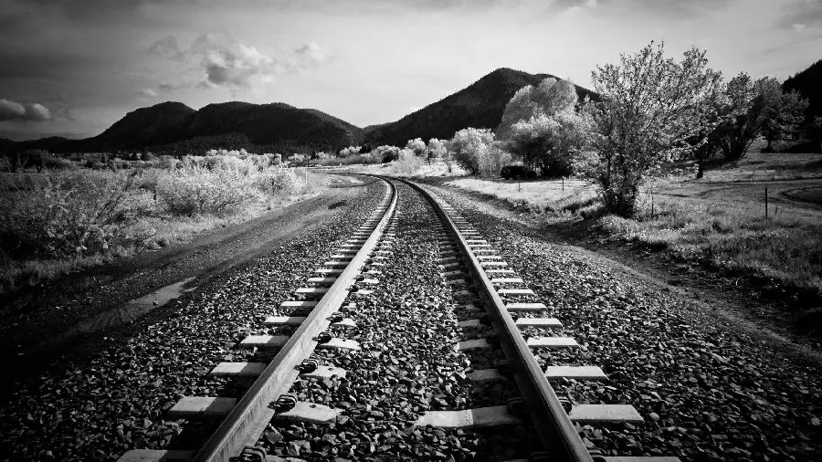 Admirable black and white image of a train track for a profile in very good quality