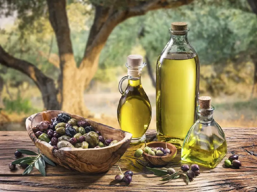 Beautiful artistic wallpaper of olive oil for desktop