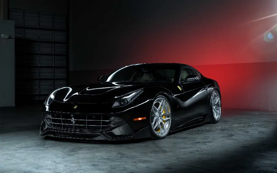 Amazing image of a black Ferrari specially for poster printing 