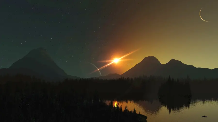 3840 × 2160 Bright Background of the Mountain Sky at Night