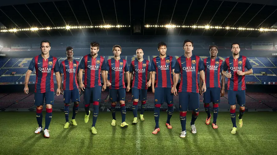Barcelona fans together ready for a devastating attack