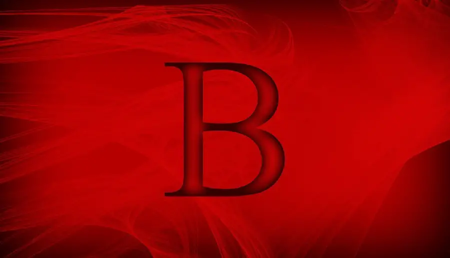 Attractive red background with the English B title for Telegram profile