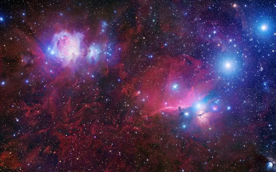 Unique background photo and catalog of the horsehead nebula in full quality suitable for laptops