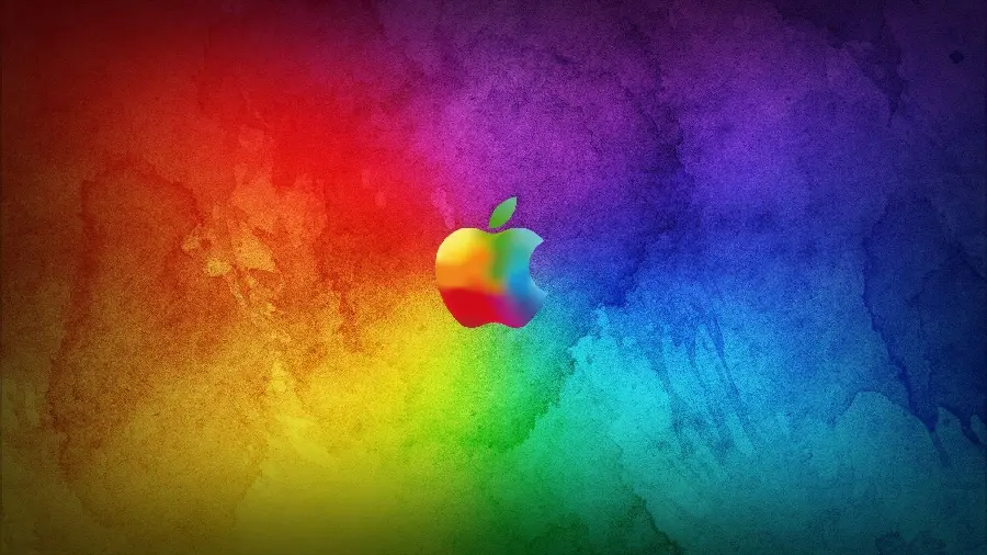 Amazing Colorful Cloud and Wind Vector with Colorful Bitten Apple Inside for Apple Phone