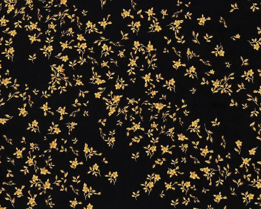 Black background image with many golden roses arranged on its surface
