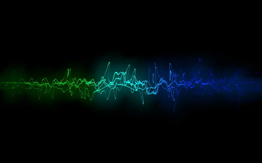 New image of beautiful sound wave with cool color spectrum