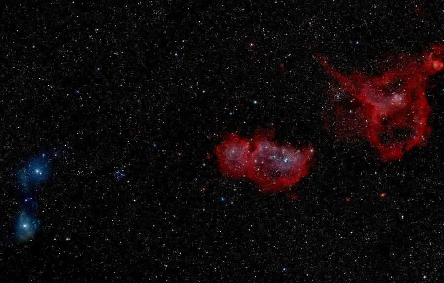 Download the distorted Heart Nebula background image in the right direction on a black background