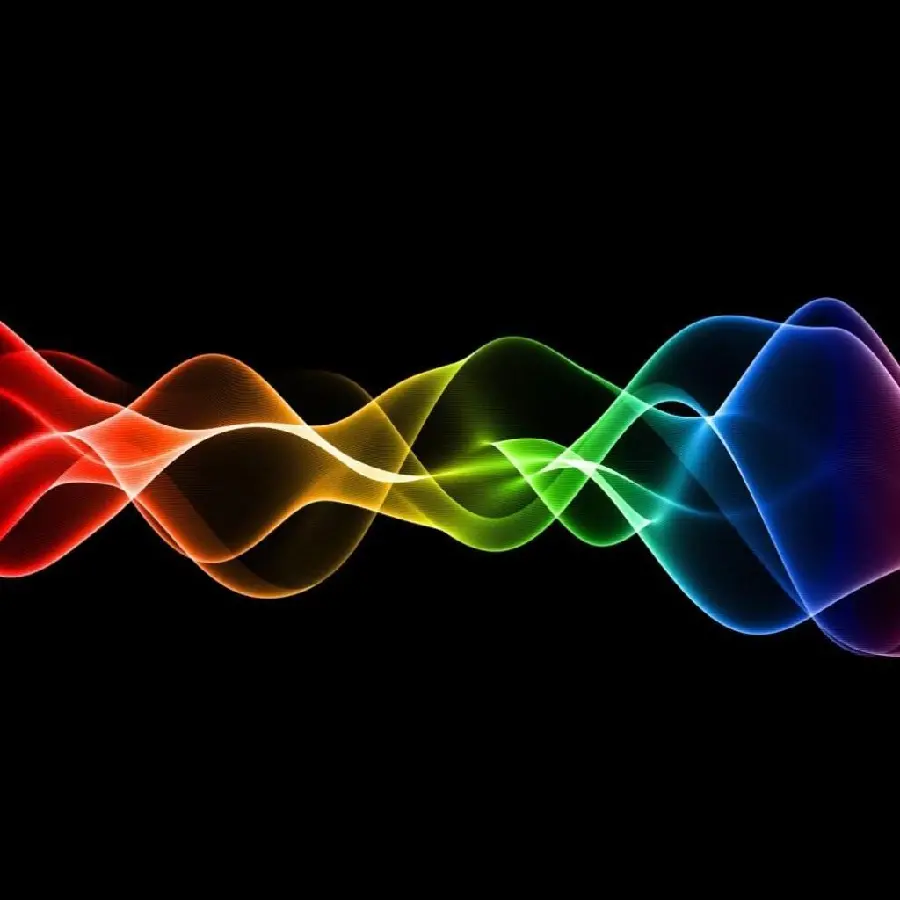 Download a dreamy wallpaperFrom the sound wave with a rainbow theme 