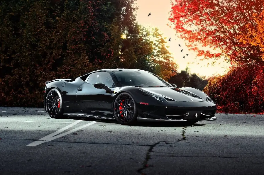 Download beautiful wallpaper of Ferrari 458 car in black