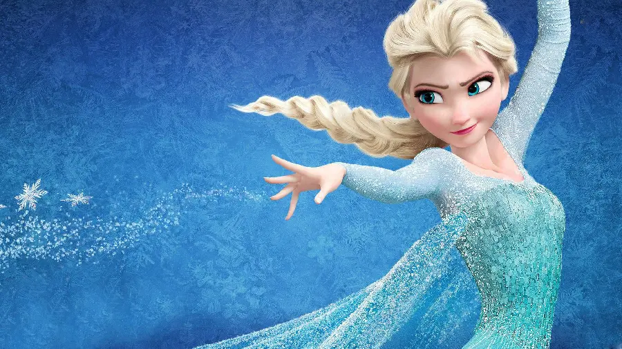 Beautiful Elsa wallpaper with a blue wreath theme for phones and tablets