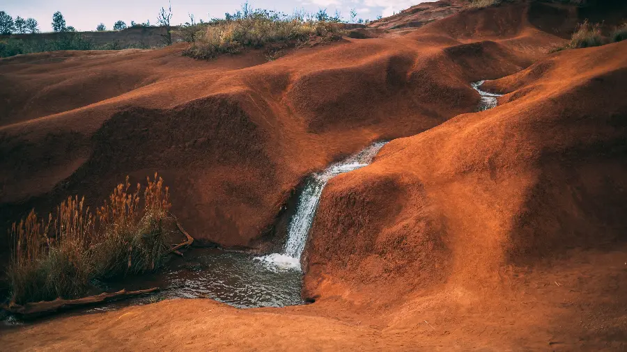 Stock photo of a boiling river in the heart of red rocks 1401