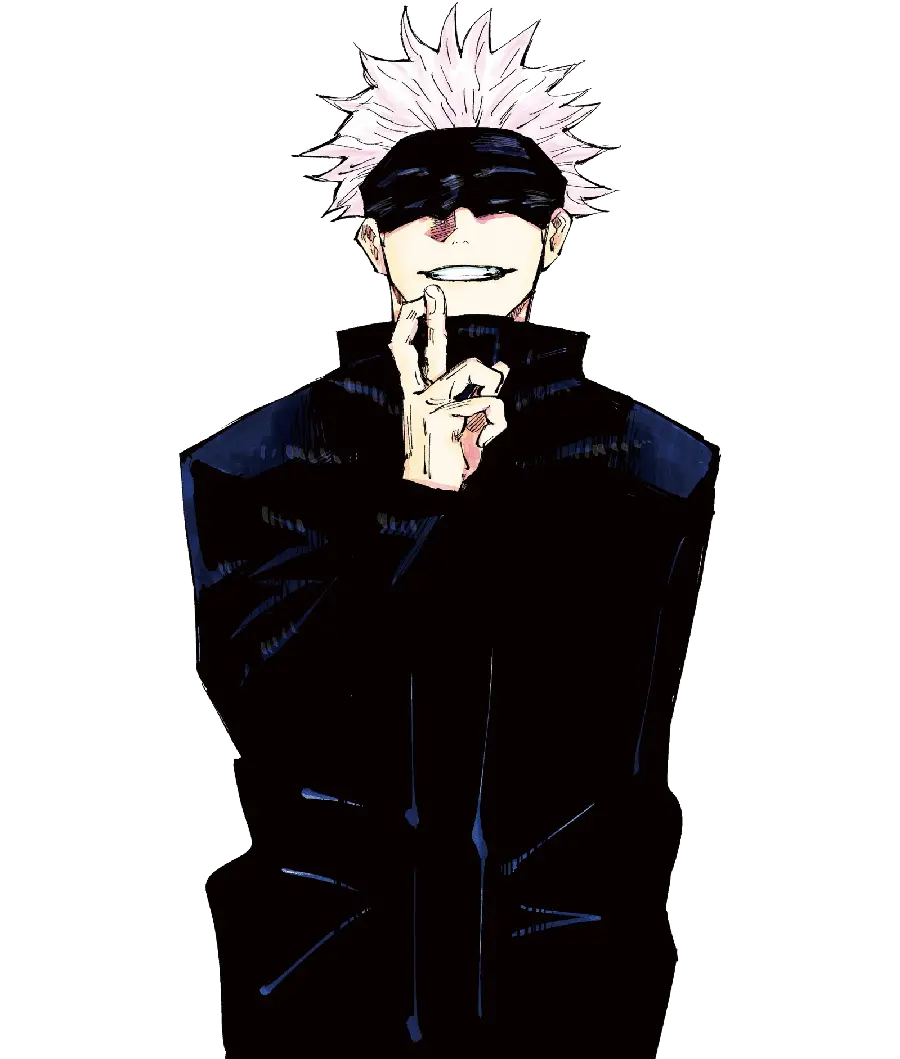 Goju Satoru Black and White Background, Smart Character Jujutsu Kaisen
