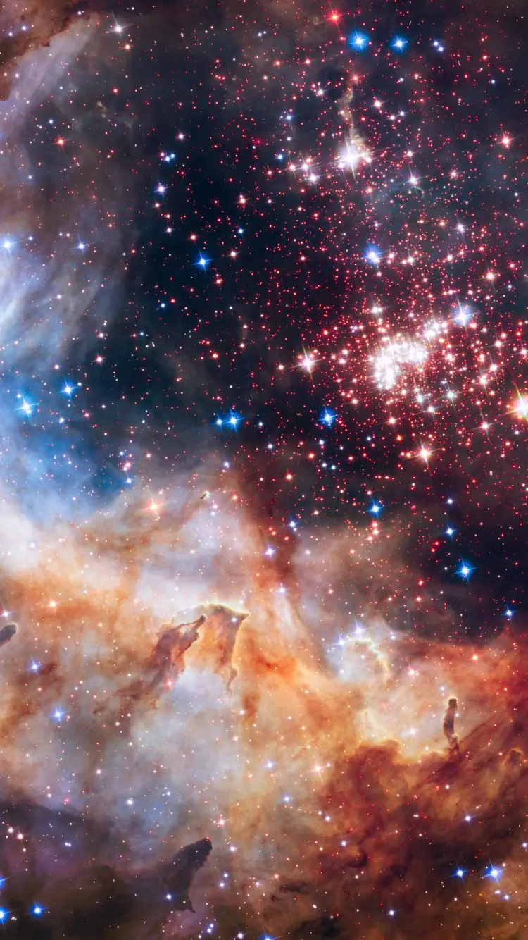 The Most Beautiful Background of Space and Nebula with Red and Blue Stars in Full Quality