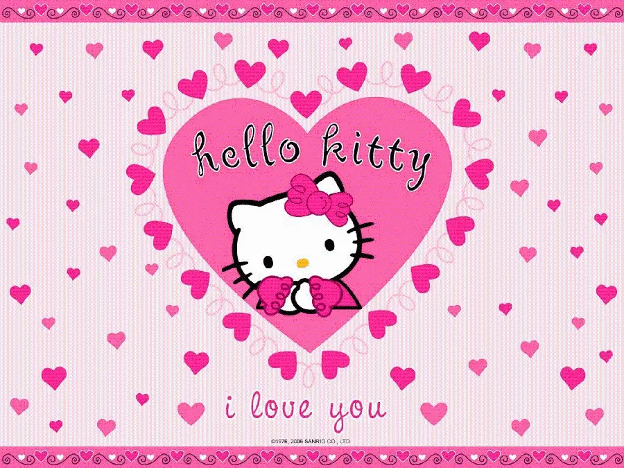 The most beautiful pink tablet wallpaper with Hello Kitty design