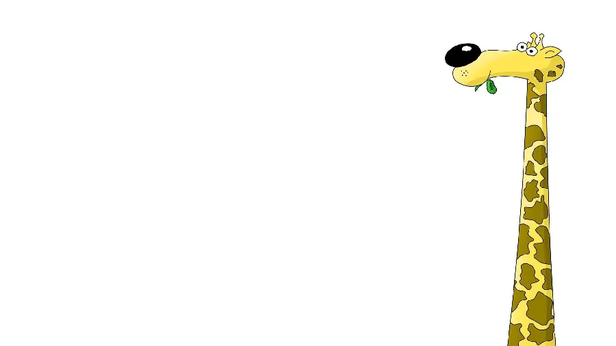 Cool cartoon giraffe drawing with white background for desktop