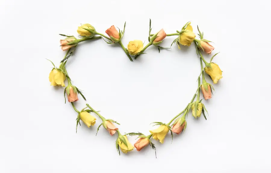 Download interesting heart wreath with yellow roses for telegram profile 