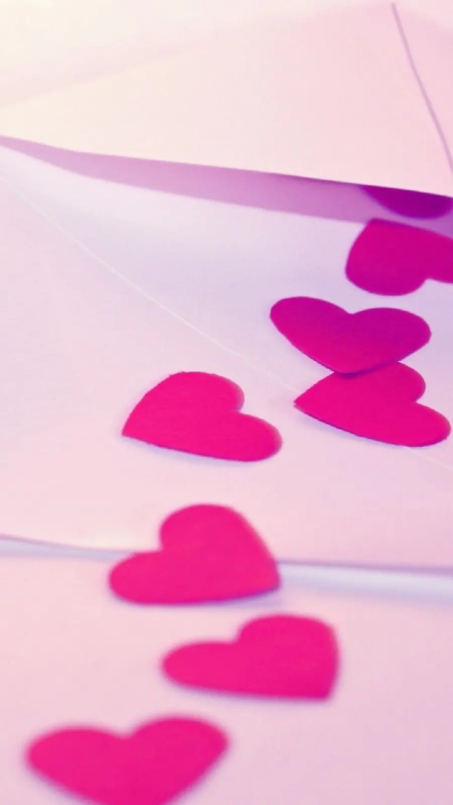 Pink heart background with lovely girly details for mobile