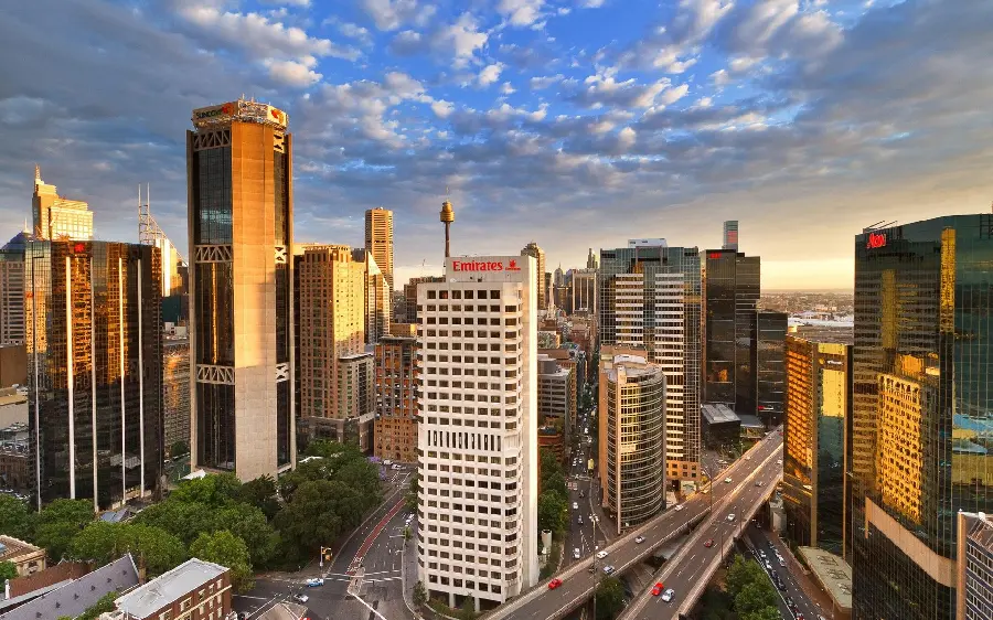 High quality hd background of beautiful and new buildings with the authority of the new generation of the Emirate