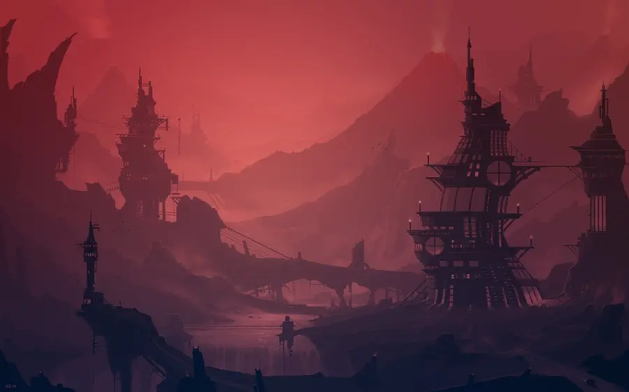 Download photos of impressive in-game nature with a red theme in HD quality