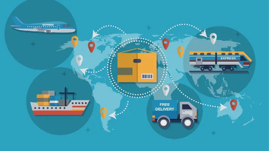 Supply Chain Image with Beautiful Blue Color Theme in HD Quality