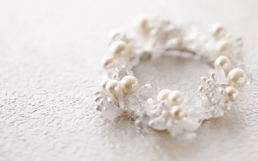 Stock Image Pearl Crown on White Background