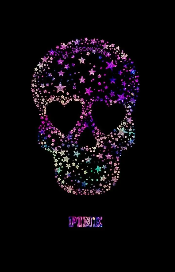 Amazingly Beautiful Digital View of Pink Skull with Stars