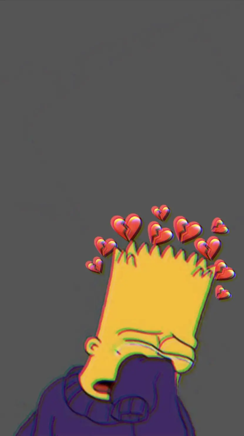 Sad wallpaper with sad emojis and broken heart for phone