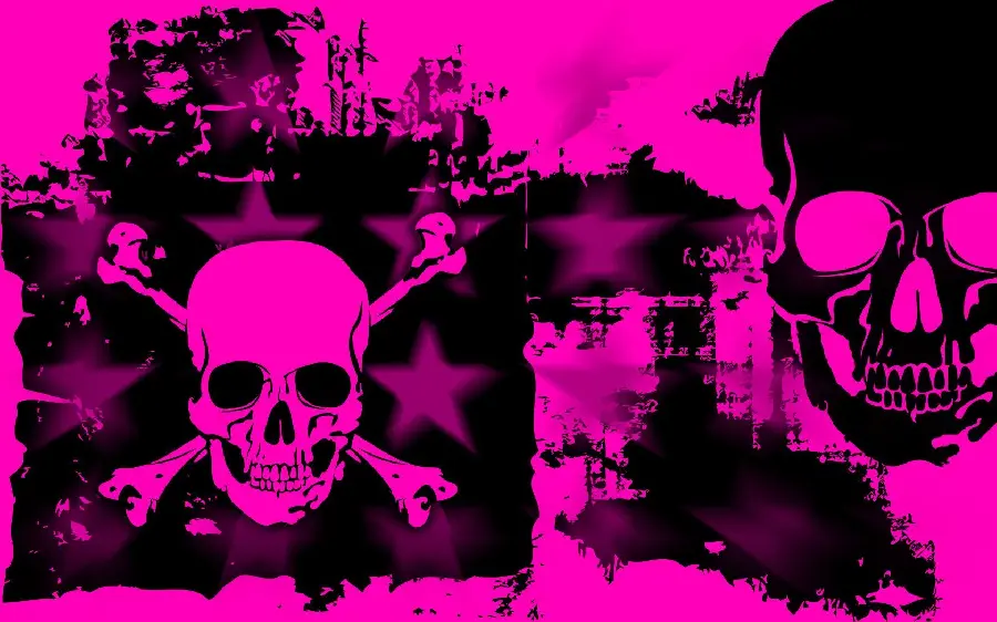 Magical Background of Pink Skull in Full HD Quality