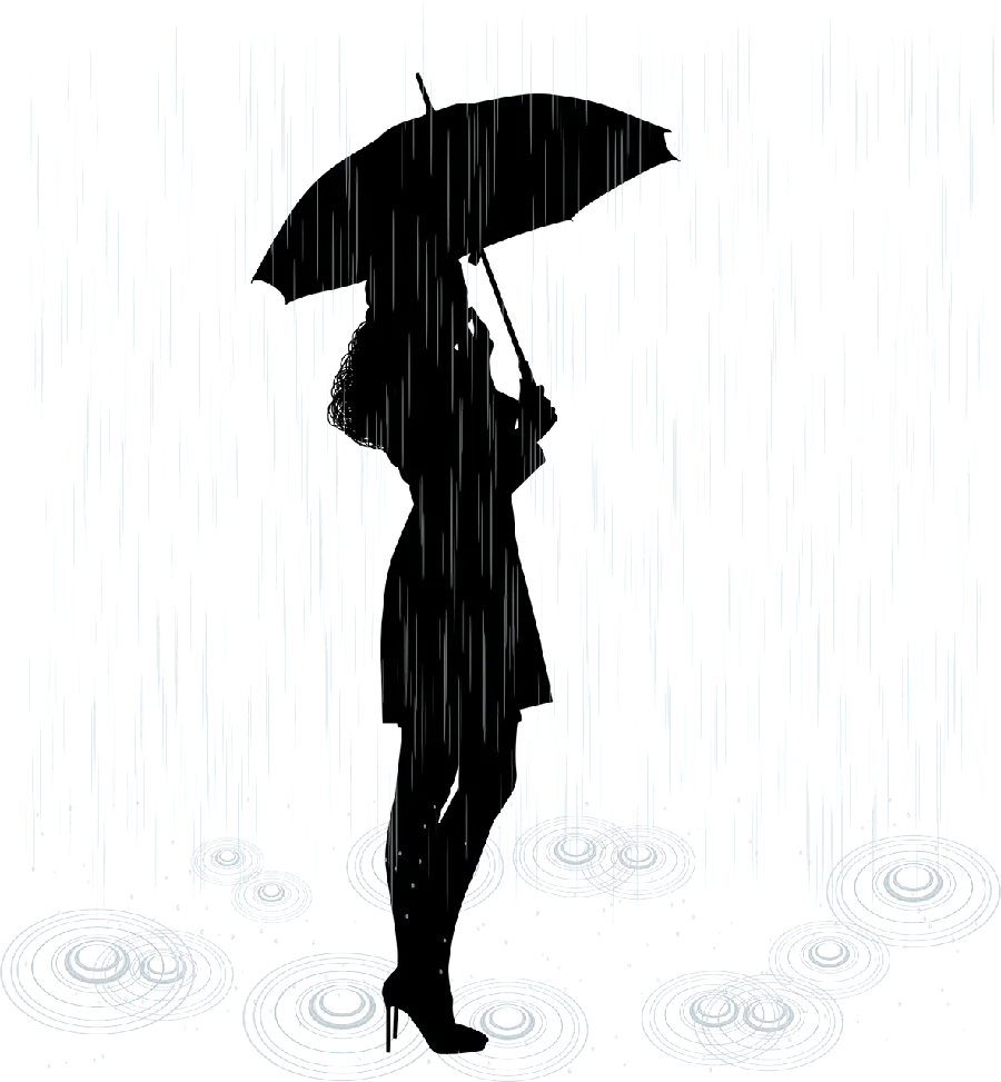 Download photo of girl in the rain png