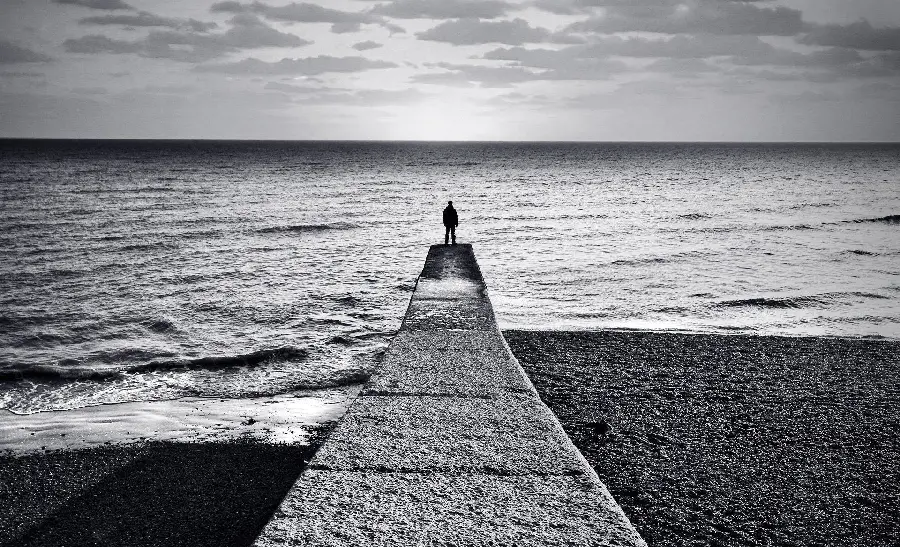 Unique View of a Lonely Man with a Black Theme and white 2022