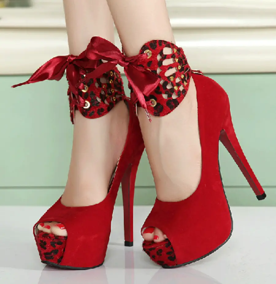 The most beautiful girly background with red high heels 