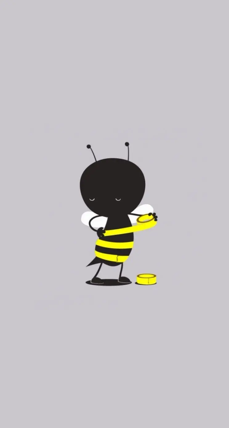Interesting background photo of a sad and small bee for mobile phones