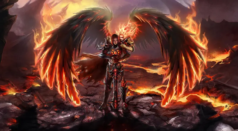 Graphic background with designFire Warriors for Windows 11
