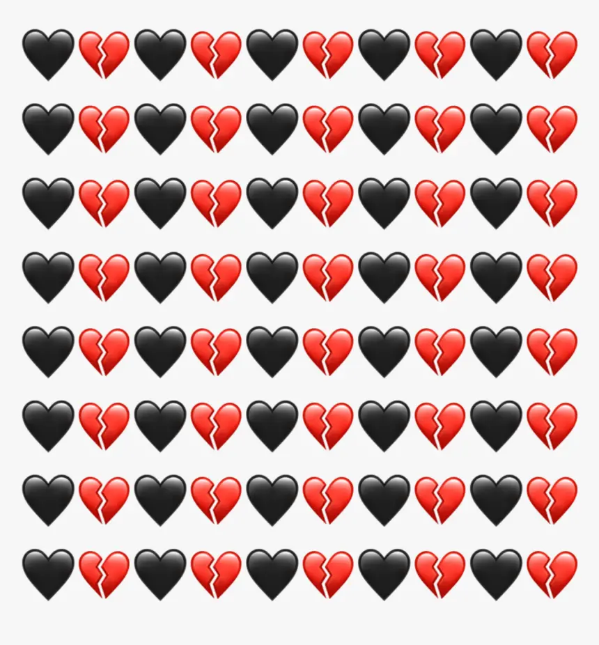 Latest Sad Emoji Wallpaper with Black Heart and Broken Heart