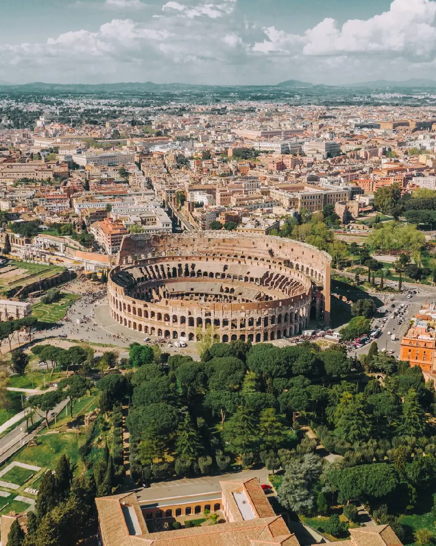 The most amazing and huge background of the Roman rule, the Colosseum in the heart of Italy