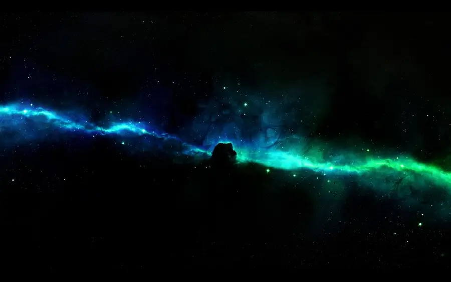 High quality HD background of the strange Horsehead Nebula with two colors of blue and green suitable for tablets