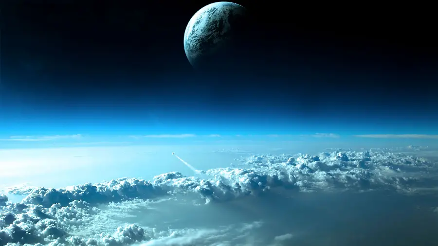 Stunning image of the planet above the clouds for desktop 