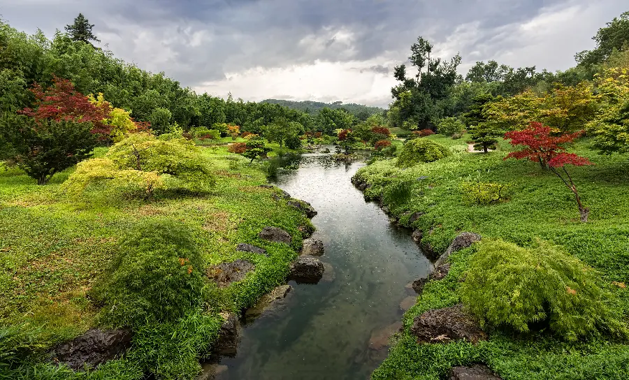 Nature Widescreen Wallpaper, incredibly beautiful from both sides of the lush green river E