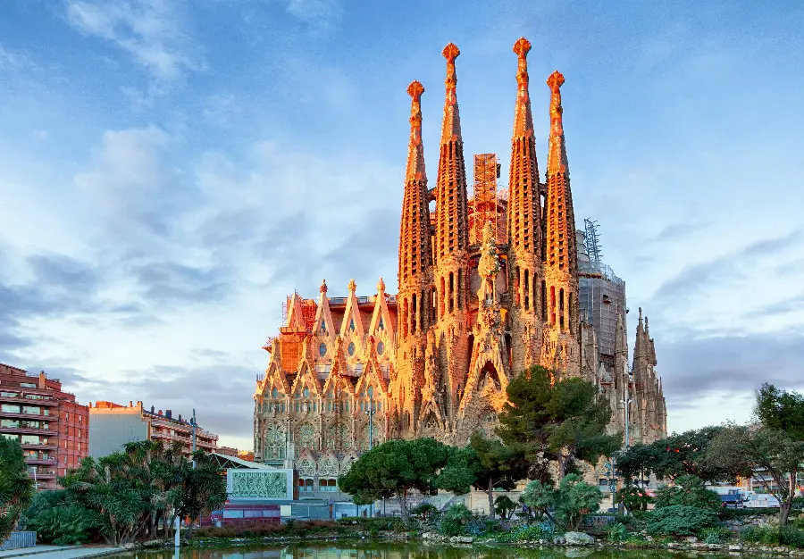Spectacular Religious Church Vector of the Small Basilica of Barcelona in HD Quality for Social Networks