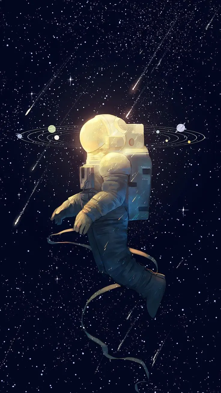 Magical astronaut background with dark background in 8k quality