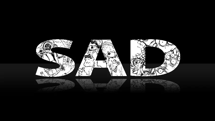 Sad Black and White Profile Picture with English SAD Design