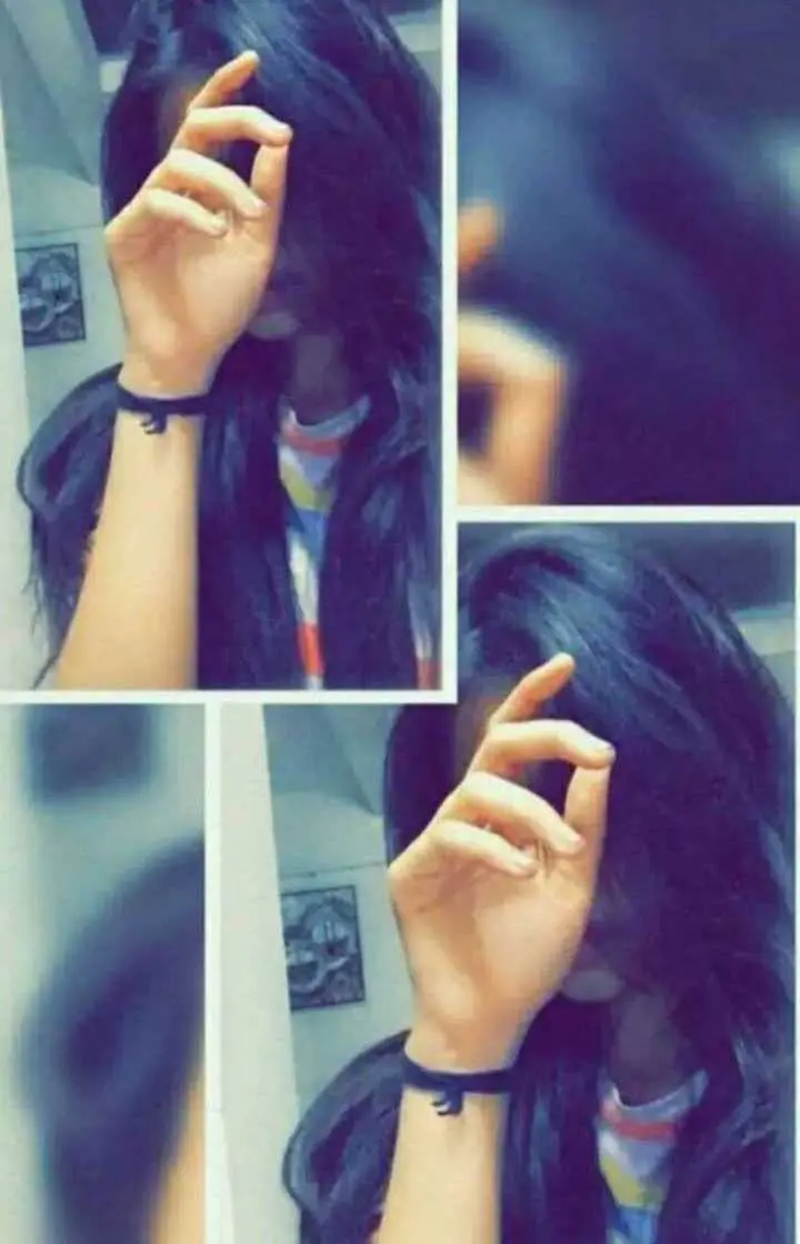 The latest black-haired girl's photo without a face for Instagram