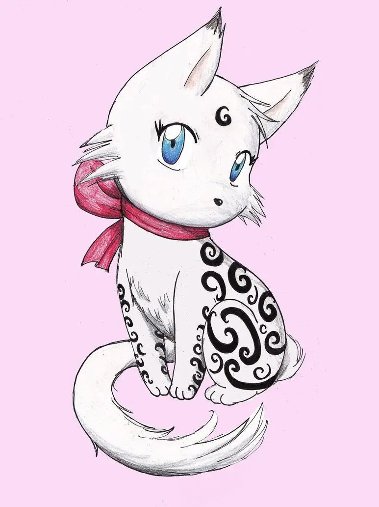 The most beautiful drawing of a kitty cat for a girly profile