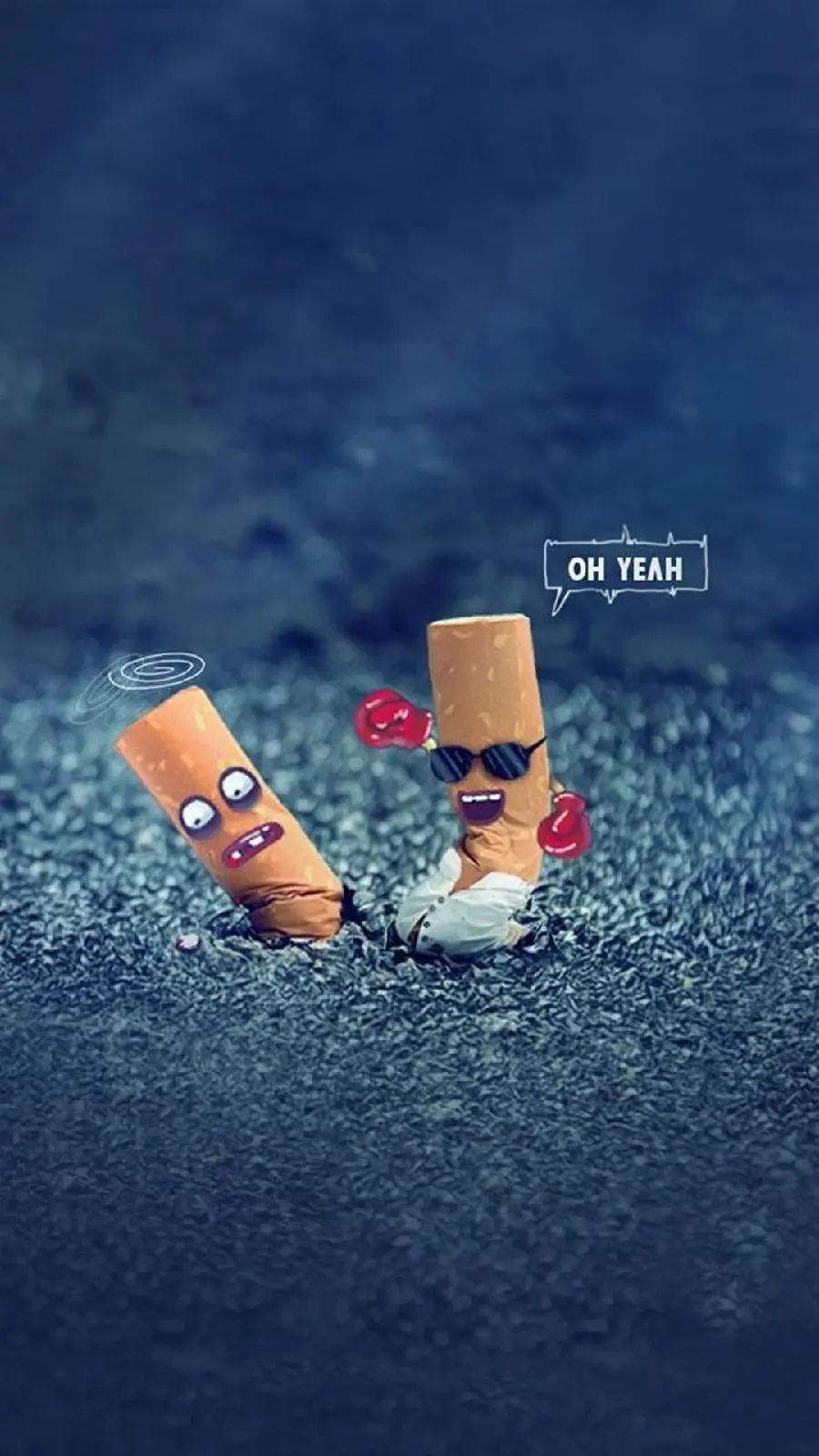 Funny graphic image of a fight between two cigarettes in high quality 